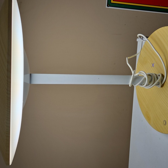 Wooden Table Lamp- Natural and White - Picture 2 of 6